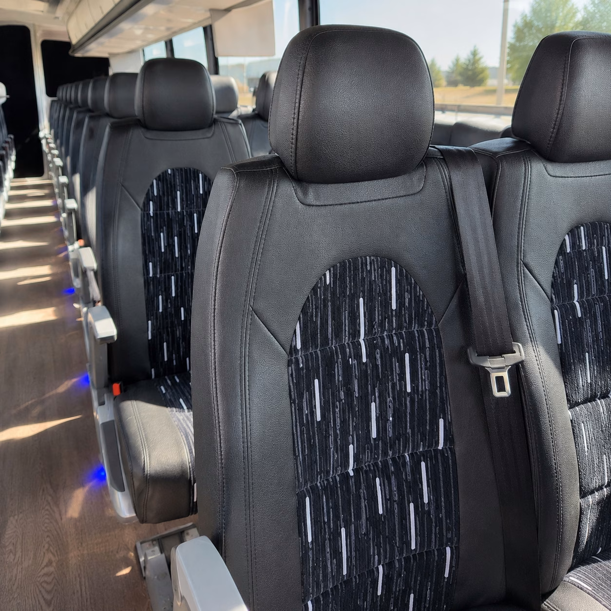 corona charter bus rental inside