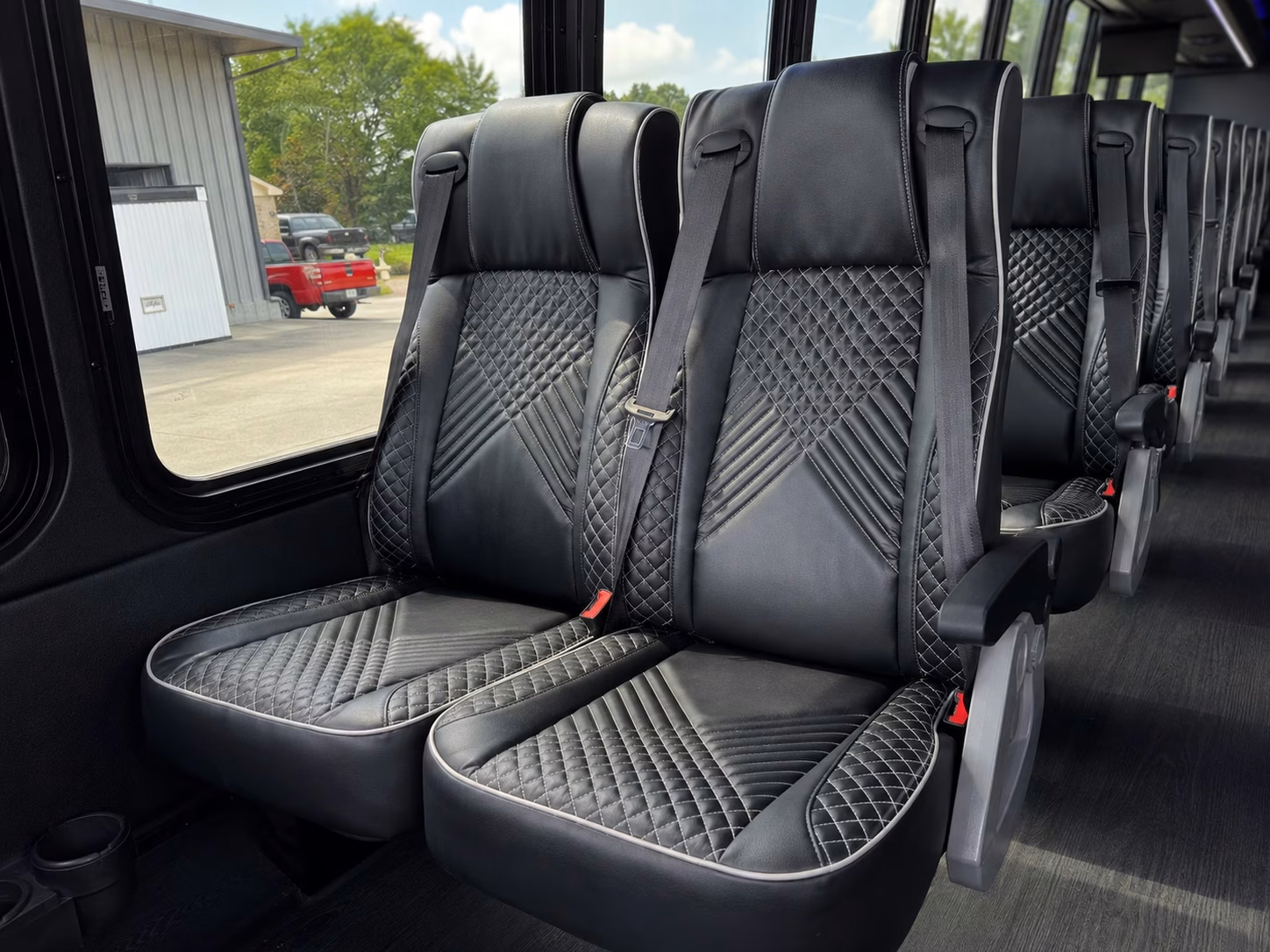 corona charter bus rental interior