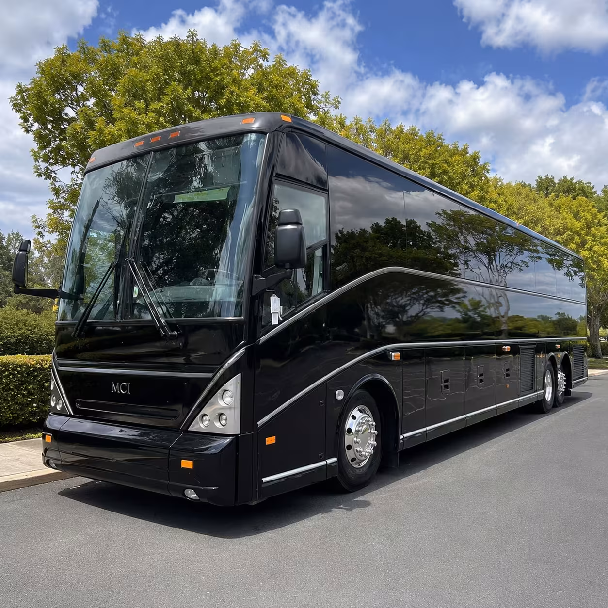 sofi stadium charter bus rentals from corona for rams and chargers